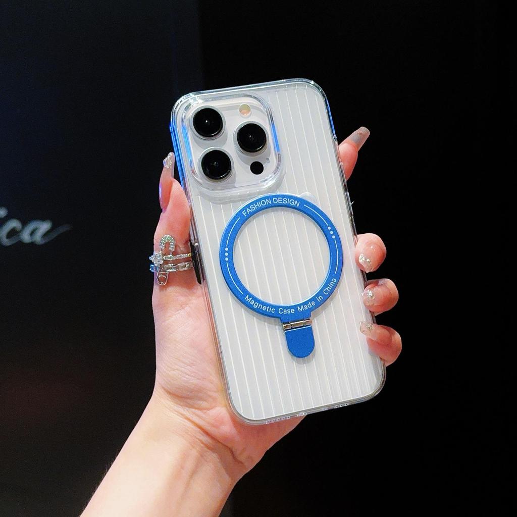 Apple 16 Pro Max Case: Transparent, Non-Slip, Corrugated Shell with Integrated Stand for iPhone 16 Series, Skin-Feel Finish