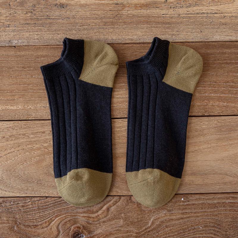 Men's Casual Boat Socks: Sweat-Absorbent, Anti-Drop Heel, Deodorant, Anti-Pilling Combed Cotton.