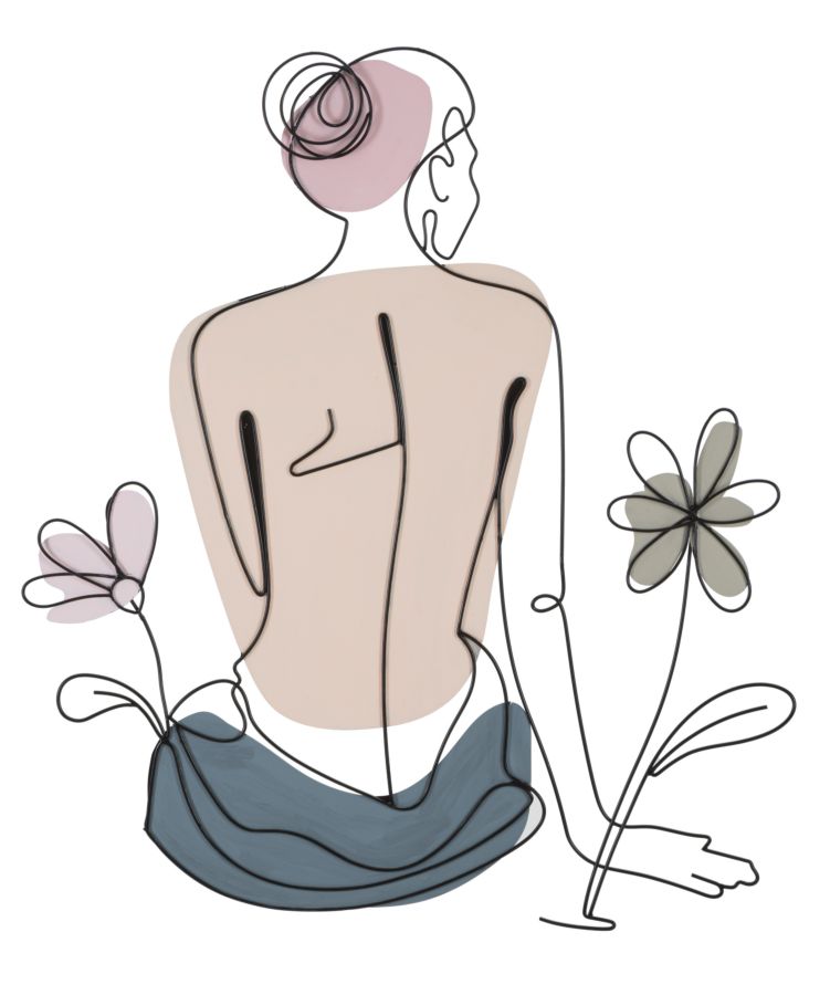 Wall Panel Lady With Flower Cm 80X1,3X90