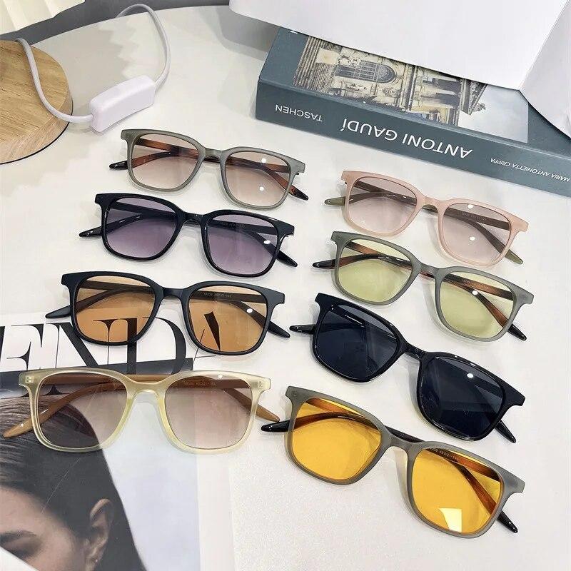 Women Trendy Square Frame Sun Glasses Ladies Cat Eye Gradient Sunglasses Unisex Fashion UV400 Sun Shade Party Decoration Eyewear