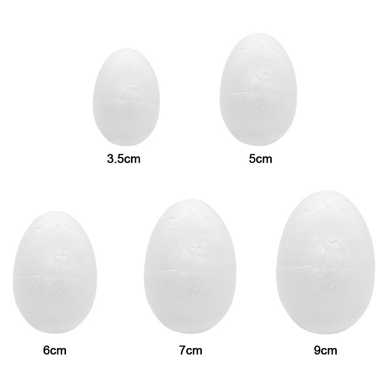 20pcs White Foam Eggs Easter DIY Painting Craft Fake Styrofoam Egg Easter Home Decoration Supplies Kids Favors Toy Gifts