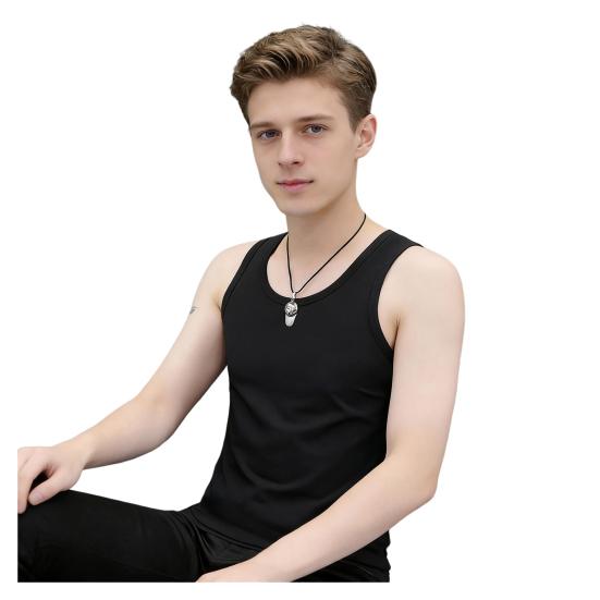 Herren Weste Sommer Ärmellos Rundhals Schlank Passend Tanktops Einfarbige Sport Fitness Camisole Täglich