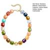 Gruby Choker z Koralików Kolorowy Naszyjnik z Koralików Żywicznych Boho Koralikowy Naszyjnik Świąteczny dla Kobiet Letnie Wakacje Biżuteria Plażowa