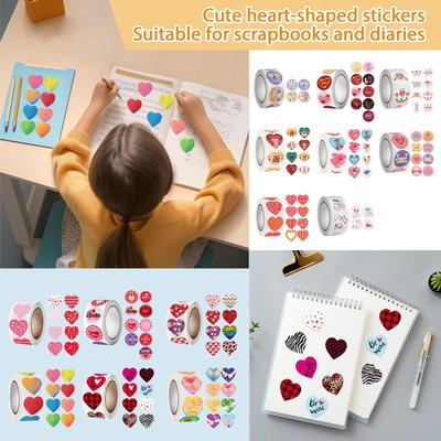 500pcs Heart Stickers , Cute Heart Stickers For Scrapbooking, Party Deco, Journal Planner