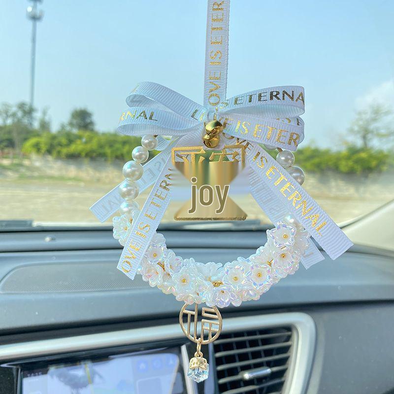 High-End Peace & Joy Feather Rearview Mirror Pendant
