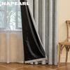 1PC NAPEARL Light Luxury Retro Solid-color Gray Fully Blackout Curtains for Bedroom Living Room Balcony Window for Home Decor