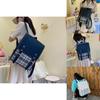 Vintage Plaid Flip Cover Backpack For Women 2023 New Trendy Simple Student Bookbag Travel Laptop Bag