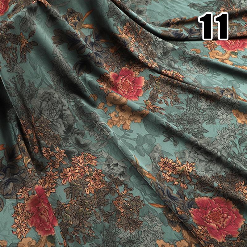 50x150cm High-end Silk-like Fabric Skin-friendly Soft Chinese Style Printed Cheongsam Summer Clothing Hanfu Dress Sewing Fabric