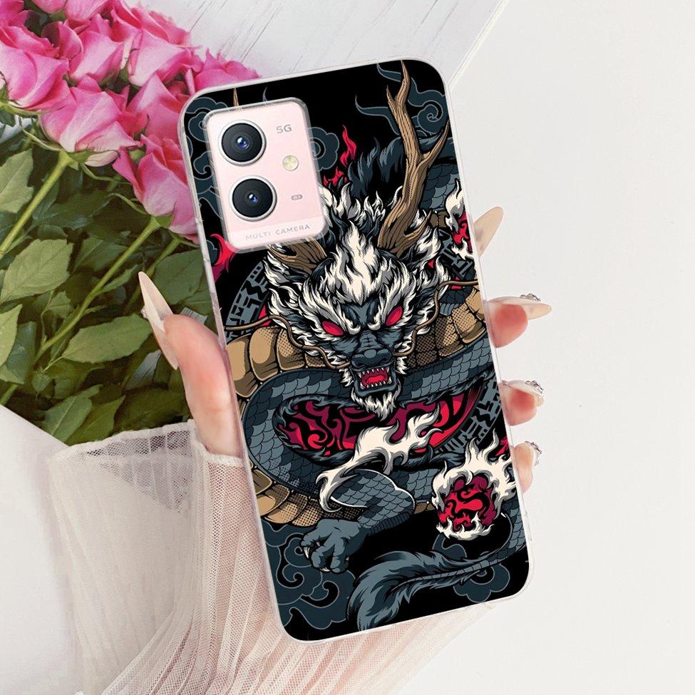 For Vivo Y33s 5G Clear Case Aesthetic Luxury Cute Cat Fashion Butterfly Funny Painted Casing For Vivo V2166A
