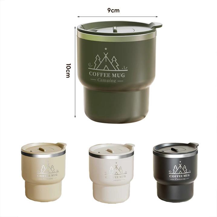 400ML Office Coffee Mug Stainless Steel Thermal Cup Double Layer Insulated Water Cup Portable Keeps Cold and Heat Thermal Mug