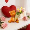 Small Bear Vase Animal Statue Flower Arrangement Creative Cute Resin Figurine for