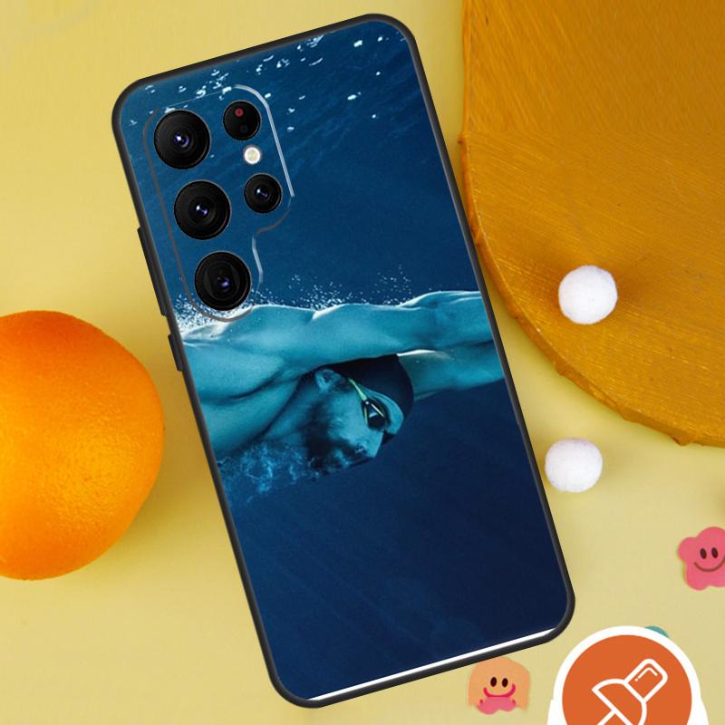 Michael Phelps Swimming Phone Case For Samsung Galaxy S25 Ultra S24 S23 S22 S21 Ultra S9 S10 Plus S20 FE Funda Cover