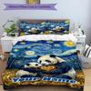 3PC Custom Name Panda Love Starry Sky Bedding,soft and breathable,2D Flat Print,room decor.,Poster Three-piece set,Soccer Three-piece set,Art,Poster,S