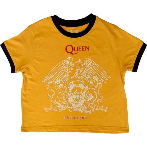 Queen Womens/Ladies Face It Alone Crest Crop Top