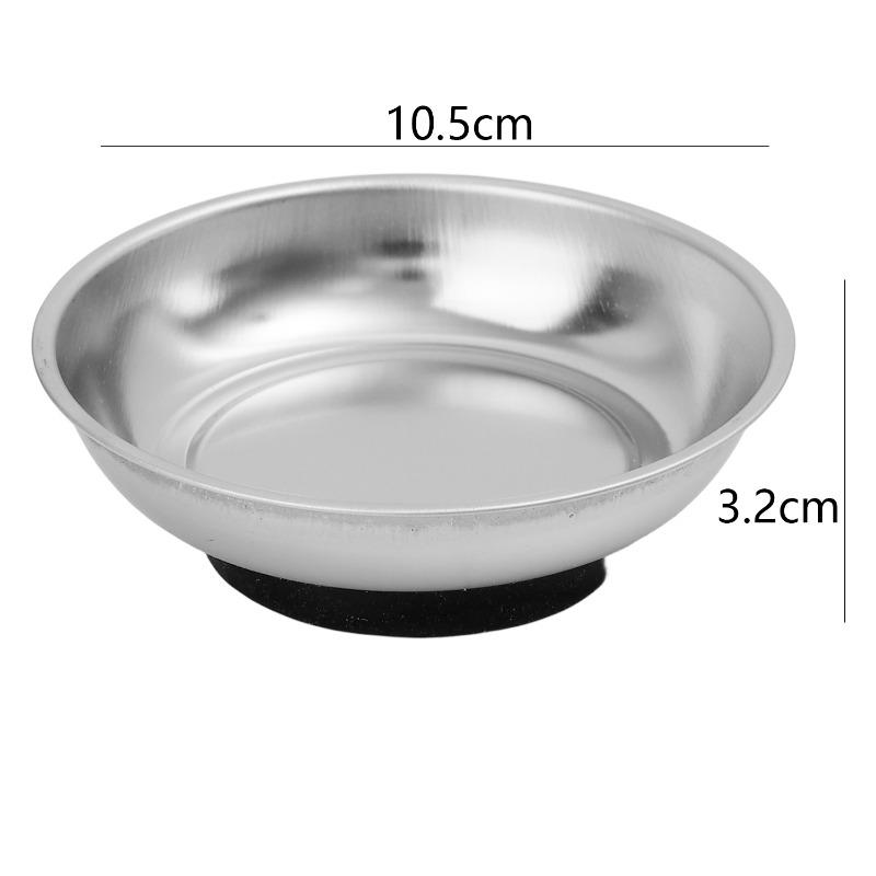 Square Round Magnetic Parts Trays Stainless Steel Magnetic Tray Metal Tool Holder  Plate Bolts Nuts Screw Storage Tray Suction