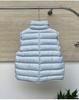 Women's Short White Duck Down Ribbed Vest - 2026 Autumn/Winter Korean Style, Loose Stand Collar, Casual Fit.