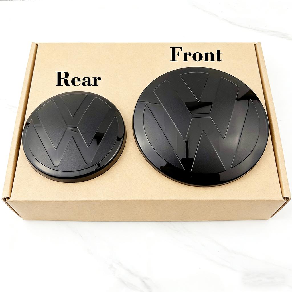2pcs Front and Rear Emblem For VW Golf 7 Golf 6 Golf 7.5 Golf 8 Modified Black Label Flat Mirror Logo Cover Stickes Accessories