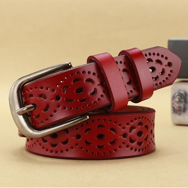 Retro Leather Waist Belt For Women With Twolayer Cowhide Material And Simple Pin Closure