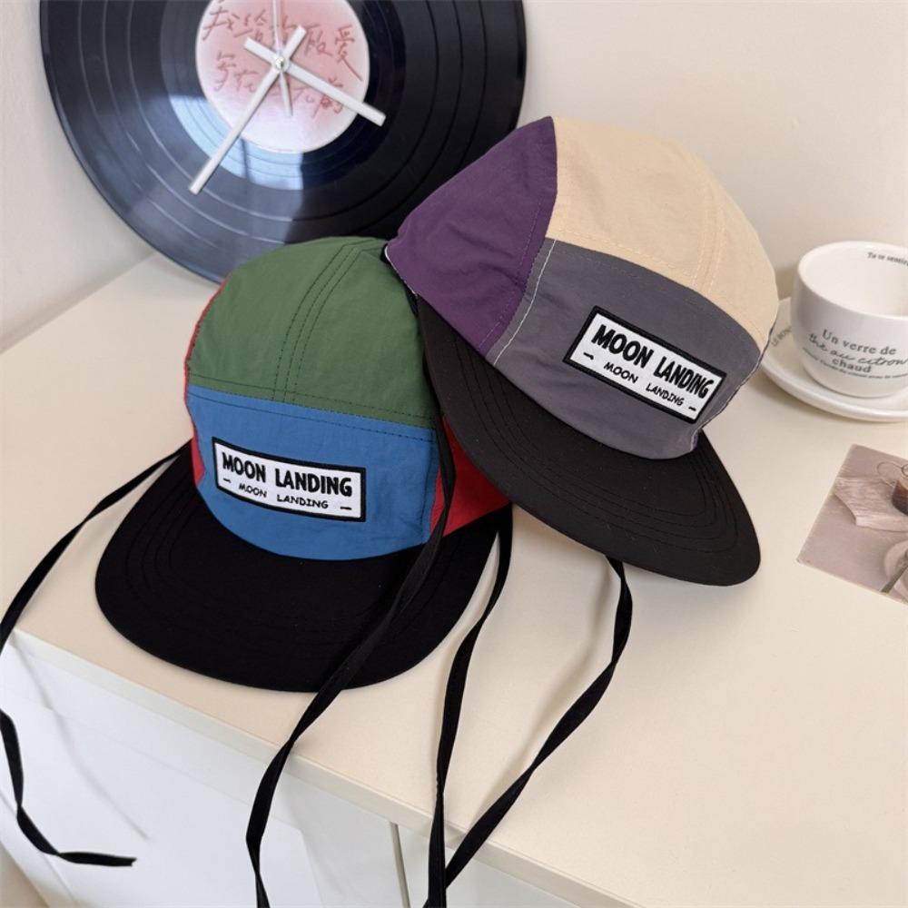 Retro Contrasting Color Baseball Cap Flat-brimmed Peaked Cap American Style Baseball Hat  Sports