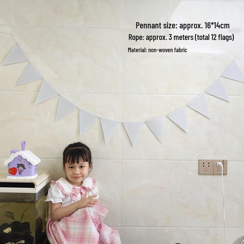 Outdoor Kindergarten Festival Flag Decoration - Non-woven Fabric Pull Flower Pennant