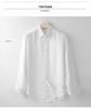 Men's Casual Long Sleeve Cotton Linen Shirt with Turn-Down Collar - Lightweight, Loose Fit for Spring & Autumn.
