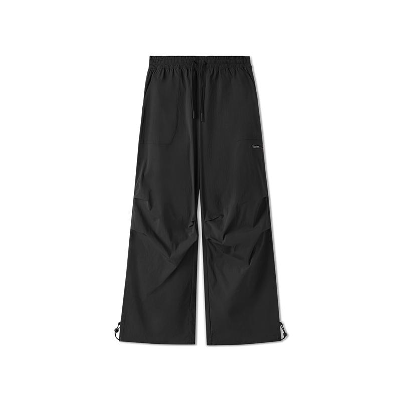 Skechers SS25 Fashion Comfortable Versatile Loose Fit Lace-Up Casual Pants Men bottoms Carbon-Black L225M115-0018 M