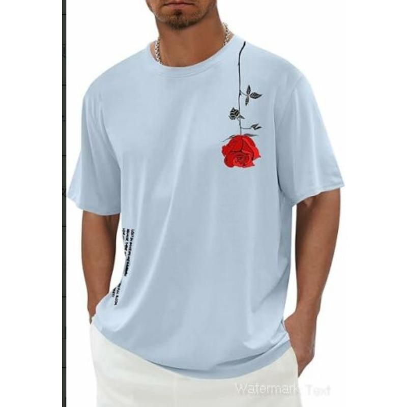 New Men's Casual Fashion Short Sleeve T-Shirt, Digital Printing Short Sleeve T-Shirt