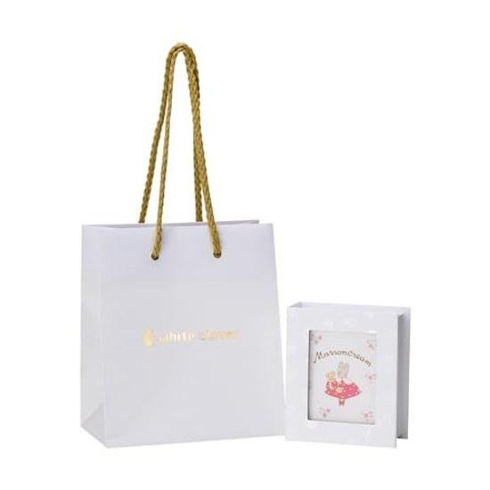 White Clover Maron Cream Womens Necklace Pendant Sanrio Characters Silver 925 Surgical Stainless Steel 316L Cubic Zirconia Heart Bear Pink Gold 40cm