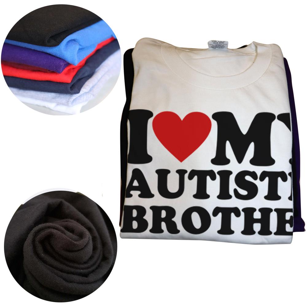 I Love My Autistic Brother I Heart My Sister T Shirt Humor Autism Gift T-shirts For Men Women 100% Cotton Soft  Tee Tops