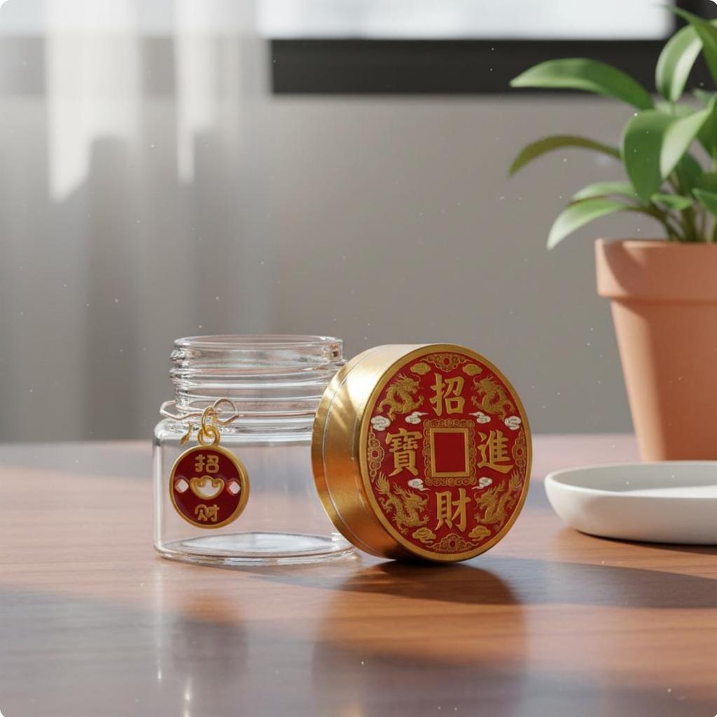 Gold Bean Savings Bottle Creative Home Decor Sealed Decorative Glass Bottle Mini Glass Storage Jar Distinctive Gift Notion