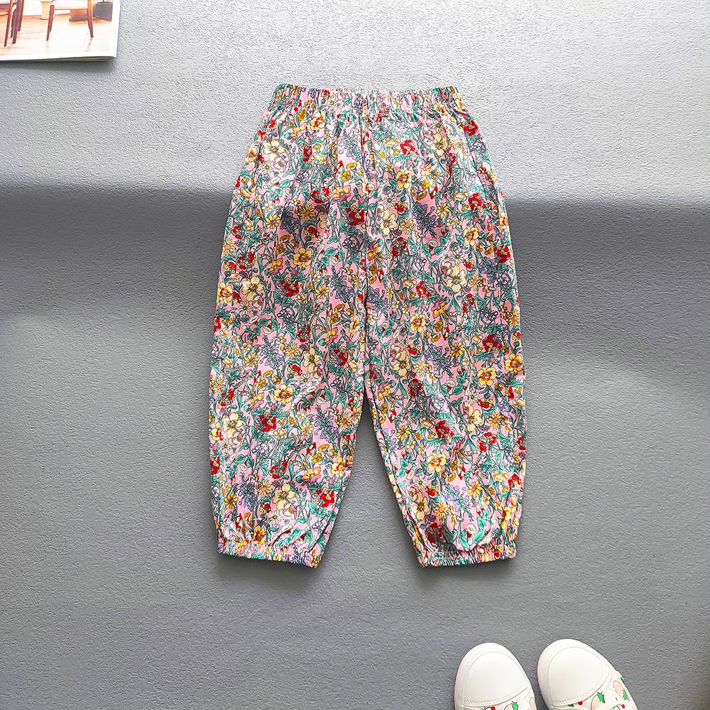 Sommer Süße Mädchen Blumen Hosen Kinder Casual Druck Einziehbare Füße Hosen Babys Mädchen Jungen Kühle Atmungsaktive Strand Hosen