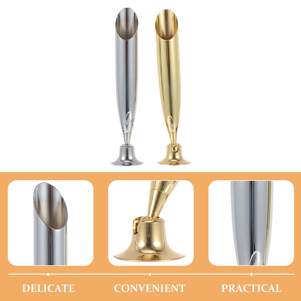 2 Pcs Pen Base Fountain Holder Creative Stand Single for Desk Home Signature Students