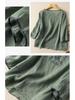 2024 Summer Retro Embroidered Cotton-Linen Colorblock Chinese Style Pullover Shirt