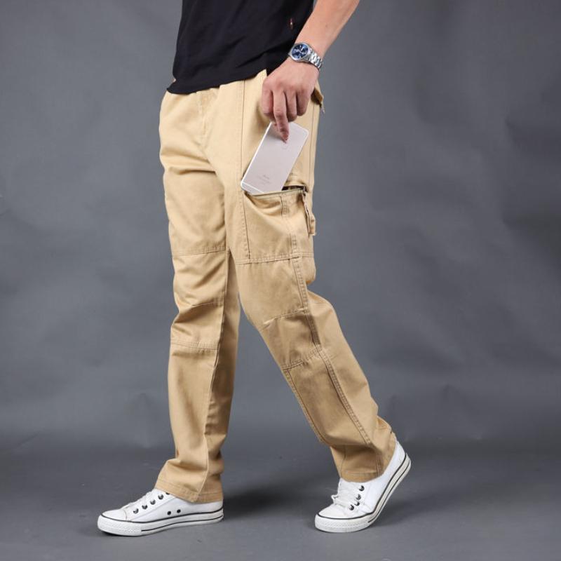 Multifunkční jednobarevné outdoorové ležérní kalhoty Pánské pracovní oděvy Kalhoty Kalhoty s více kapsami Volné kalhoty Cargo Kalhoty