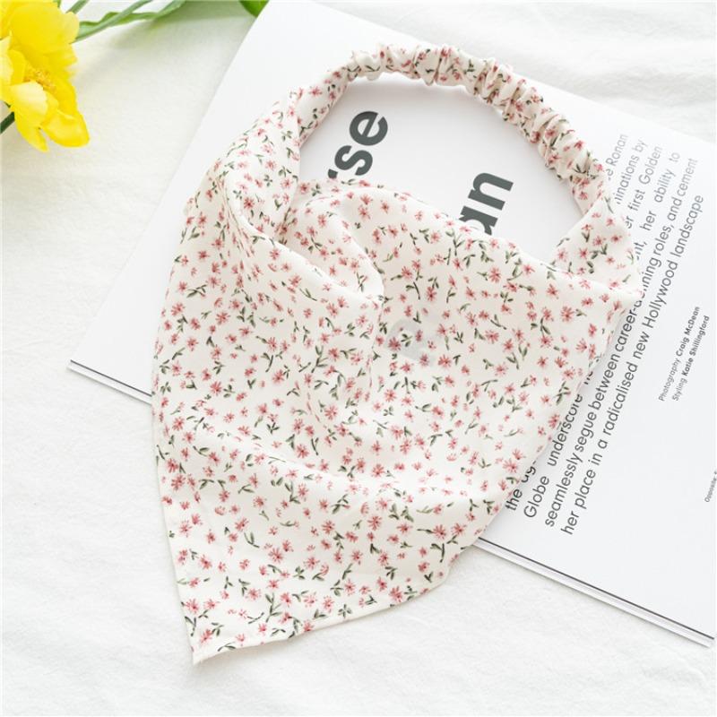 Floral Elastic Headscarf, Women's Floral Fabric Headscarf, Triangular Headband Hair Accessory