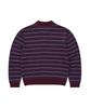 COVERNAT WOMAN Striped Collar Knit Burgundy