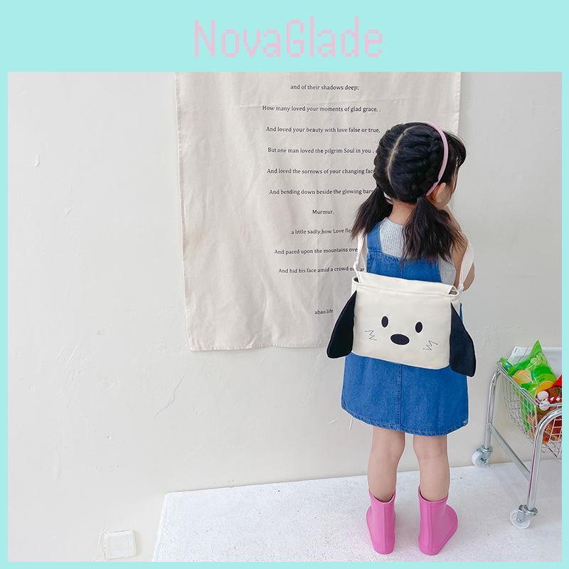 Cute And Adorable Children's Canvas Backpack With Dog Embroidery For Girls And Boys
