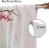 Cherry Blossom Curtain Red Plum Floral Japanese Watercolor Flower Aesthetic Blooming Asian Traditional Ink Painting With Room Darkening Polyester