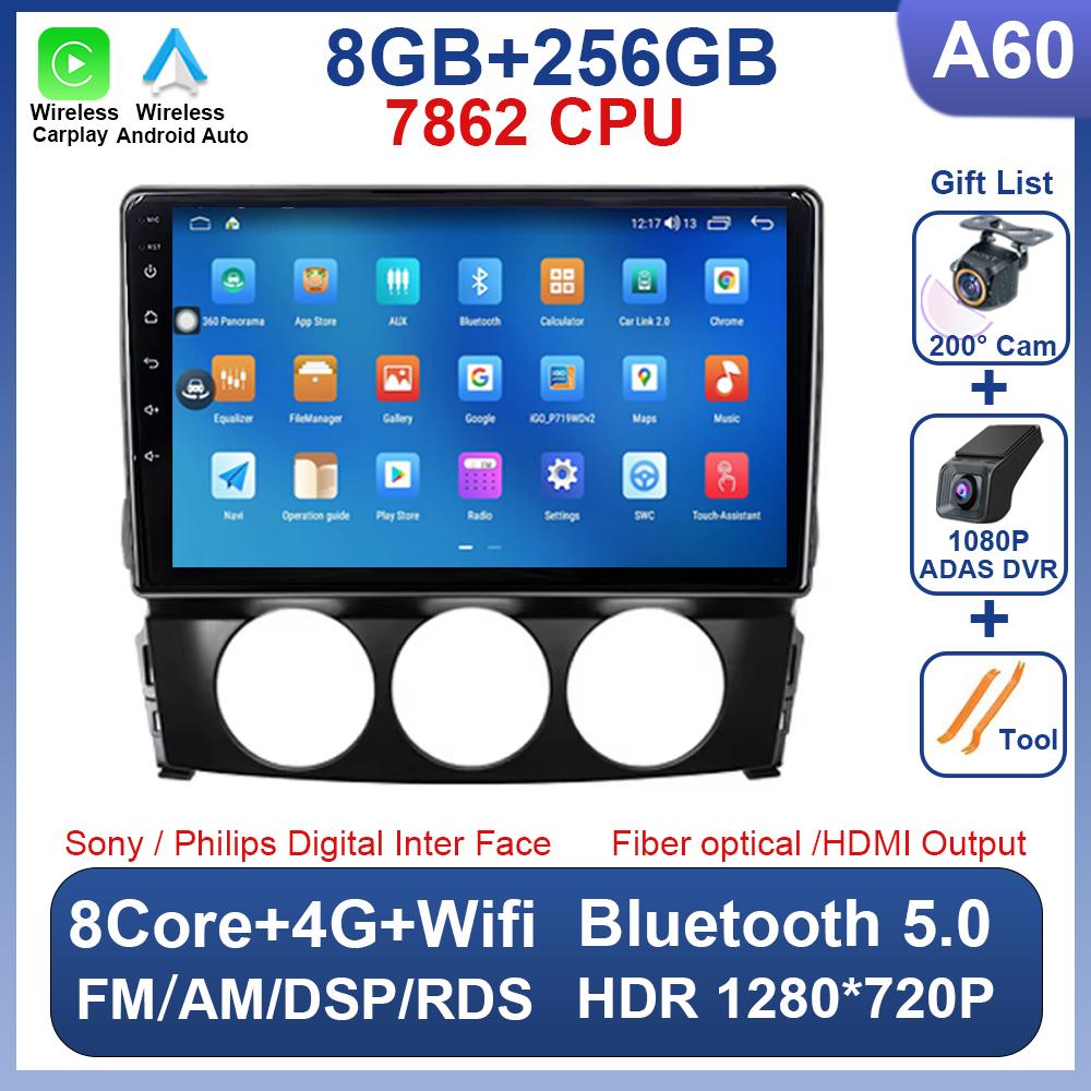 Car Android For Mazda Mx-5 2009-2013 2 Din Multimedia Video Player Carplay GPS Navigation Bluetooth 8 Core 9 Inch 5G