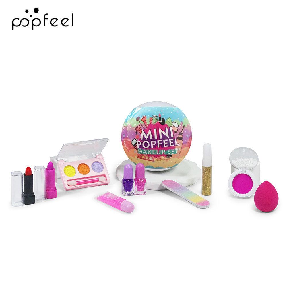 MINI Makeup Set - Cute Surprise Ball Cosmetic Kit for Girls, Portable Mini Lipsticks, Eyeshadow, Nail Polish & Beauty Sponge Birthday Gift
