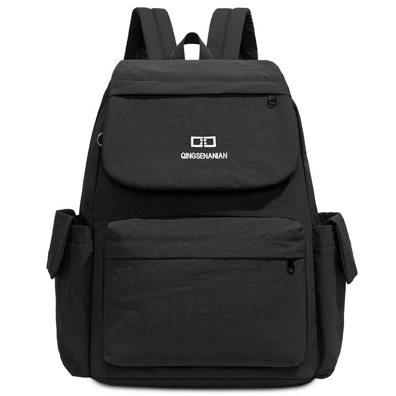 Solid Color Backpack Travel Outdoor Backpack Sports Student Schoolbag