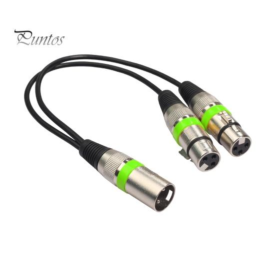 

30-сантиметровий аудіокабель зі збалансованою передачею з цинковим сплавом 2 в 1 XLR-роз єм із роз ємом XLR-жінка Подовжувач аудіо для звукової консолі зелений