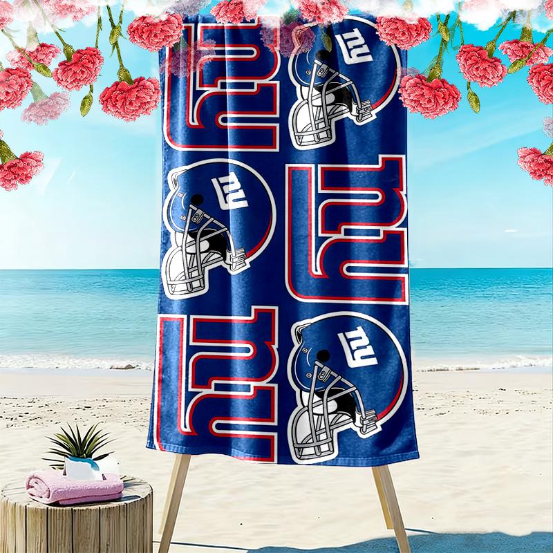 New York Giants Print Beach Towel, Large Soft Quick Dry Towel for Beach Camping Swimming