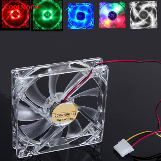 

Quad 4-LED свет неон довольно четкий 120 мм ПК процессор компьютер корпус охлаждения вентилятор мод