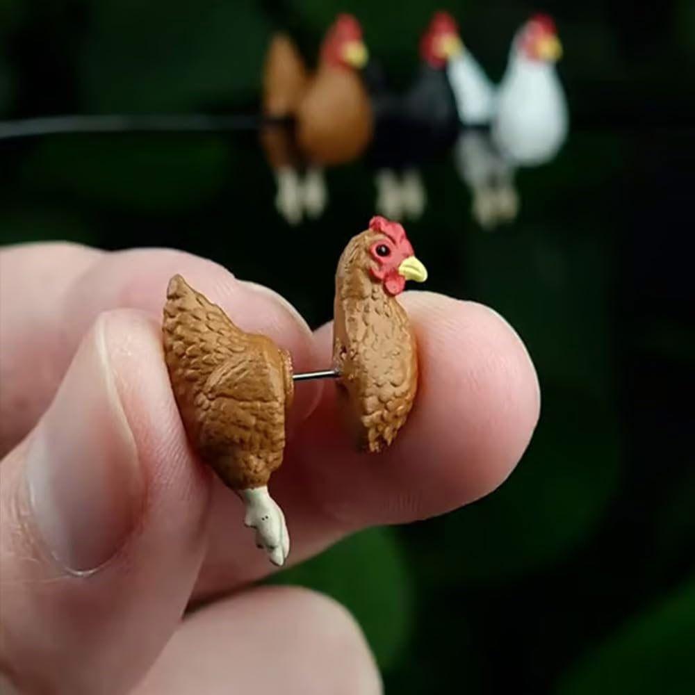 Elegant Hand Painted Chicken Earrings Farm Animal Jewelry Retro Earrings  Chicken Lovers