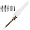 Feather Pen Craft Retro Carved Stainless Steel Dip Pencil for Signature Gift Table DecorationWhite