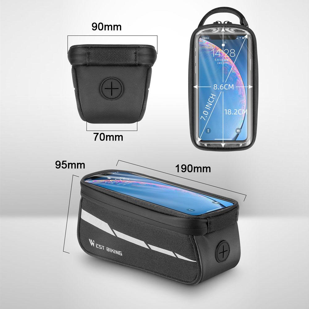 1L Bicycle Bag Reflective Bike Frame Fronttube Bag Touchscreen Mobilephone Bag Cycling Bag Road