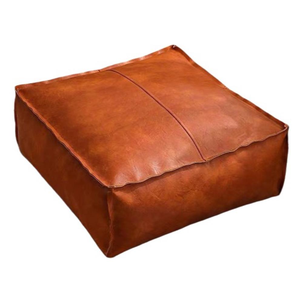 Large Capacity Square Pouf Cover Removable Sofa Stool Cover Clothes Storage