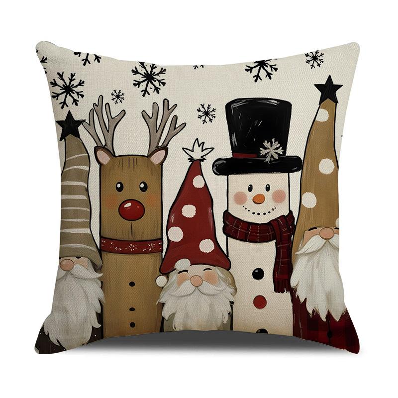 Weihnachts-Kissenbezug Herbst- und Winter-Set Kombination Kissen Kissen Leinen Bedruckt Sofa-Kissen