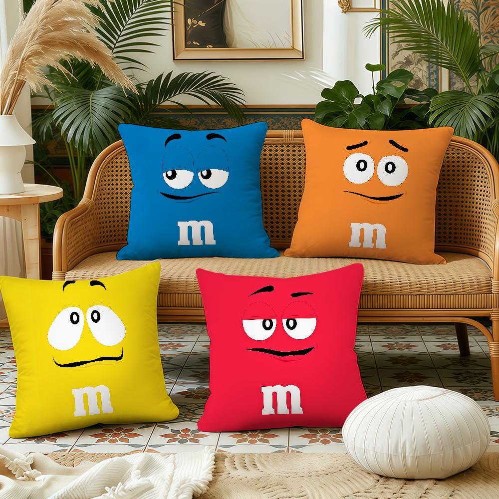 cushion art cover cute Plush Fabric Soft Double Sided Print cartoon mMMs Sofa Cushion Cover Throw Pillow fashion funny Covers